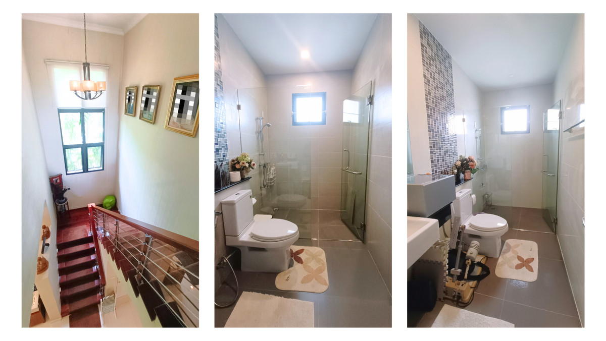 For RentHouseLadkrabang, Suwannaphum Airport : Single house for rent, back on the edge, not next to other houses on 3 sides, Perfect Masterpiece Sukhumvit 77, 87.1 sq m, north side, 4 bedrooms, 4 bathrooms, next to Robinson Lat Krabang, 10 minutes to the motorway and Suvarnabhumi Airport.