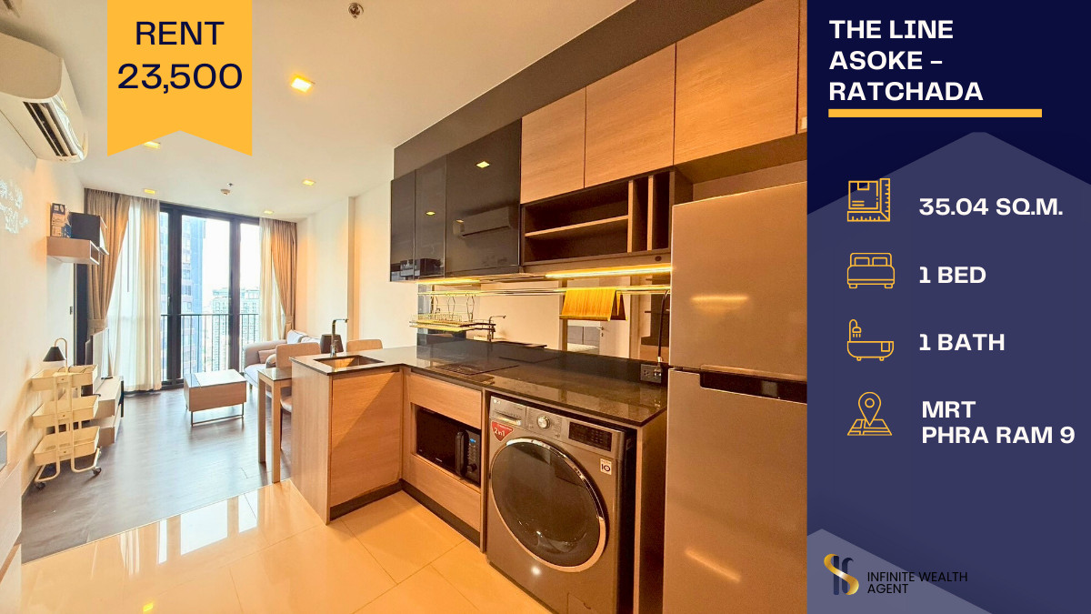 ให้เช่าคอนโดพระราม 9 เพชรบุรีตัดใหม่ RCA : 🏙️✨ ให้เช่าคอนโด THE LINE Asoke – Ratchada ✨🏙️ 💰 ราคาเพียง 23,500 บาท/เดือน 🛏️ ห้องว่างพร้อมอยู่ ชั้นสูง วิวย่านพระราม 9