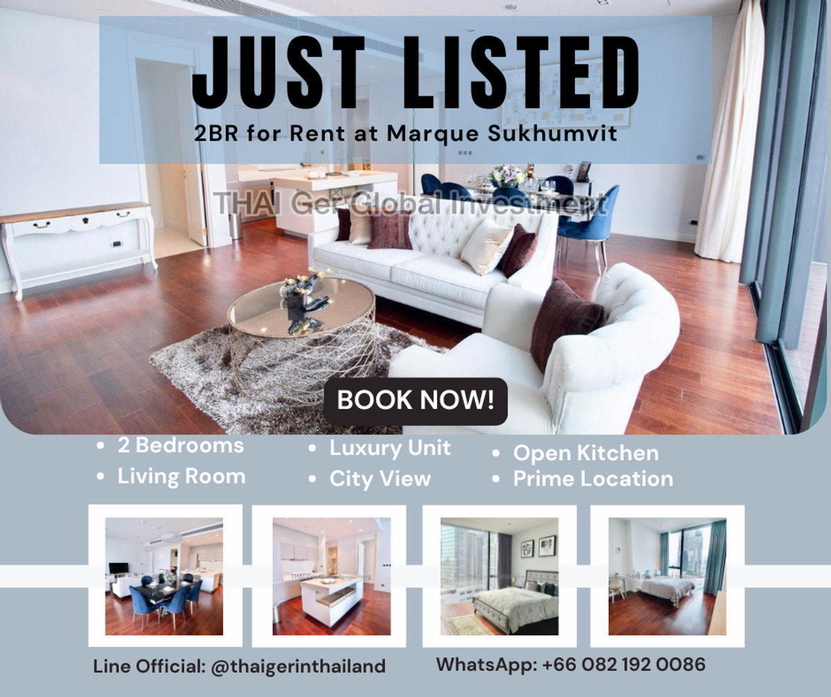 คอนโดสุขุมวิท อโศก ทองหล่อ : เยี่ยมชมตอนนี้! - ยูนิตที่ดีที่สุดใน Marque Sukhumvit สำหรับเช่า: คอนโดหรู 2 ห้องนอน 136 ตร.ม. ค่าเช่าเริ่มต้น 145,000 บาท / เดือน