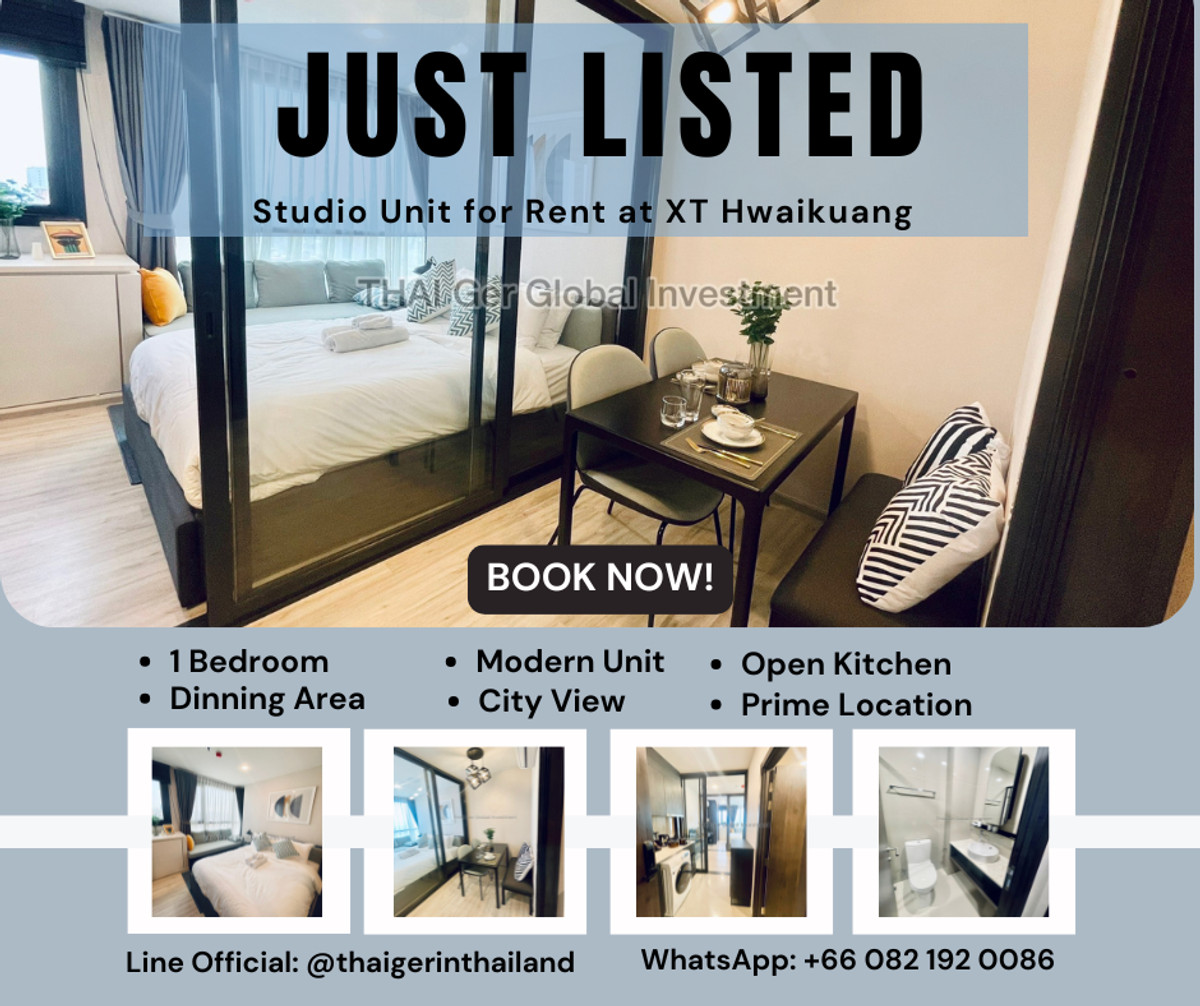 For RentCondoRatchadapisek, Huaikwang, Suttisan : Only 16.99K VISIT NOW! - Hot Rent XT Huaikhwang Fully Furnished Studio Unit with the Beautiful City View!