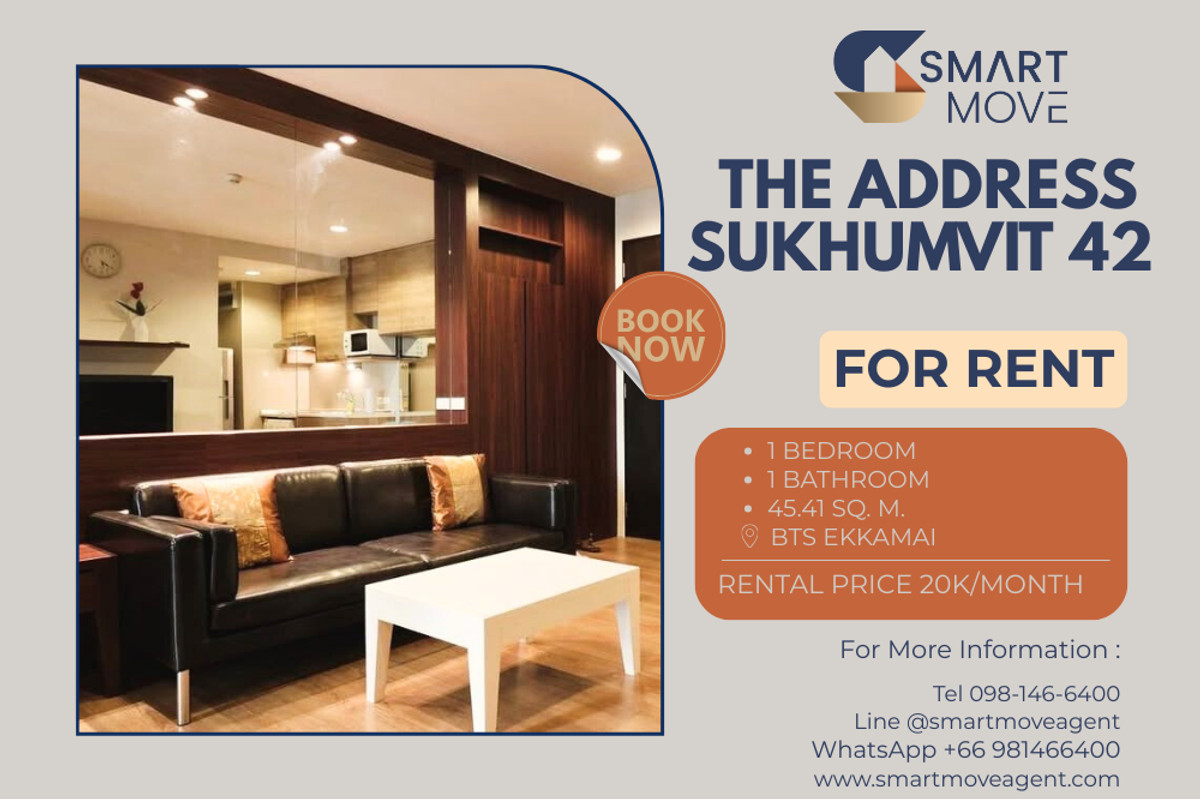 For RentCondoSukhumvit, Asoke, Thonglor : 🔥 For Rent !! big size, garden view!! 🔥 Code C20251200022..........The Address Sukhumvit 42, 1 bedroom, 1 bathroom, furnished, ready to move in 📣📣