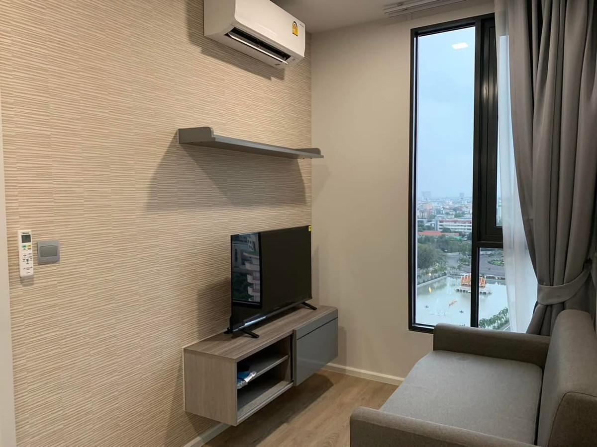 For RentCondoRamkhamhaeng, Hua Mak : For rent, Modiz Rhyme Ramkhamhaeng, corner room, fully furnished, ready to move in, price 12900 baht, reserve now!!!