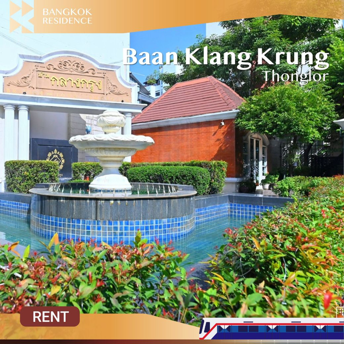 For RentTownhomeSukhumvit, Asoke, Thonglor :  Baan Klang Krung Thonglor 🏡 Beautiful modern-style home, bright and spacious with functional layout 💚 