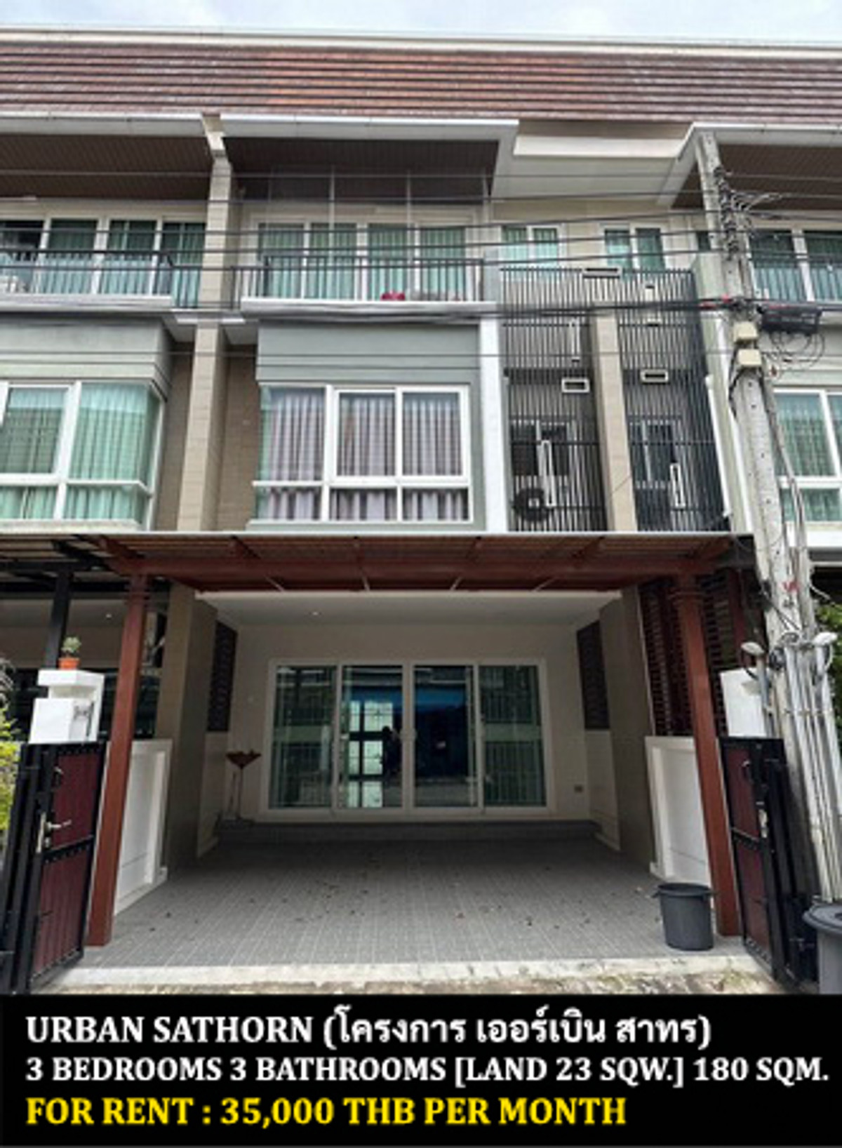 For RentHouseThaphra, Talat Phlu, Wutthakat : FOR RENT URBAN SATHORN / 3 bedrooms 3 bathrooms / 23 Sqw. 180 Sqm. **35,000** CLOSE TO SKYTRAIN BTS BANGWA