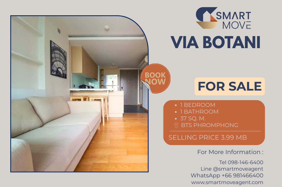 ขายคอนโดสุขุมวิท อโศก ทองหล่อ : 🔥 สำหรับขาย  !! ห้องหายาก !!🔥 Code C20230210955..........Via Botani, 1 ห้องนอน, 1 ห้องน้ำ, แต่งครบ, ราคาพิเศษ!! 📣📣