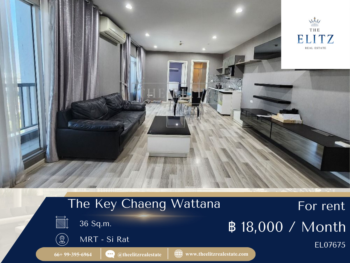 ให้เช่าคอนโดแจ้งวัฒนะ เมืองทอง : ✨ The Key แจ้งวัฒนะ ห้องใหญ่ ตกแต่งสวย พร้อมหิ้วกระเป๋าเข้าอยู่ 🎉