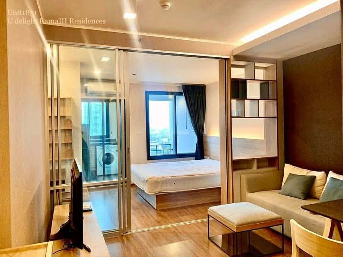 For RentCondoRama3 (Riverside),Satupadit : 🔥 Condo for rent, 1 bedroom, beautiful room, river view, U DELIGHT Riverfront Rama 3 🔥