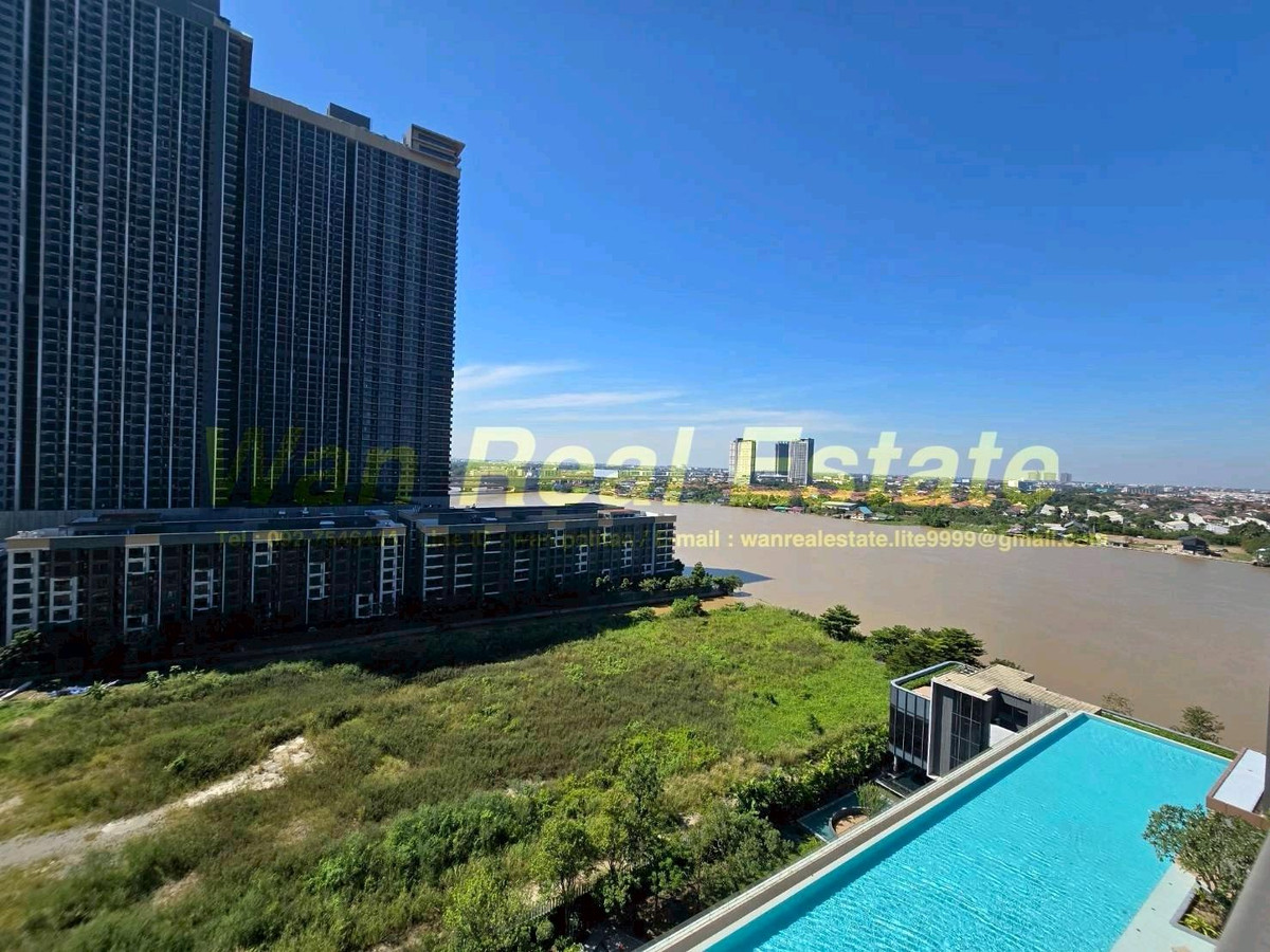 For SaleCondoRattanathibet, Sanambinna : Condo for sale: The Politan AQUA, pool and river view, 1 separate bedroom, economical price, plus some built-ins.