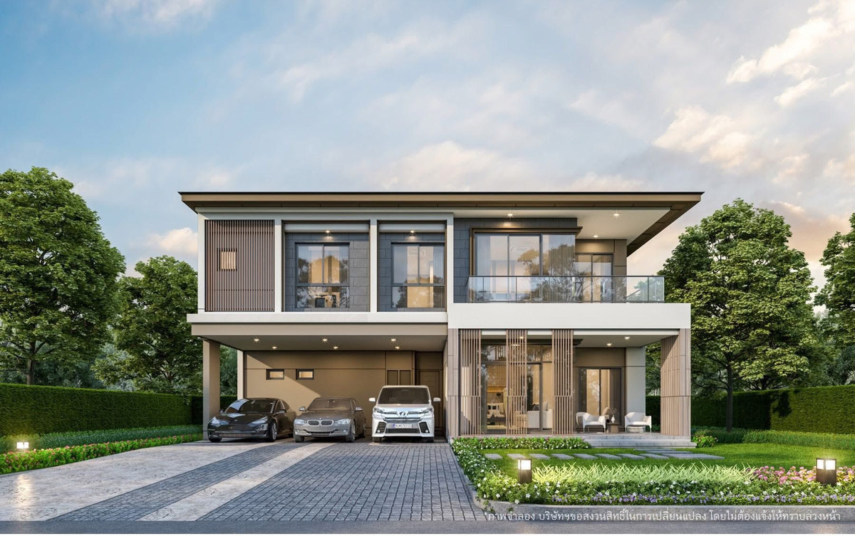 For RentHouseBangna, Bearing, Lasalle : 2-story detached house for rent: Bangkok Boulevard Bangna–Srinakarin: near Mega Bangna, convenient travel.