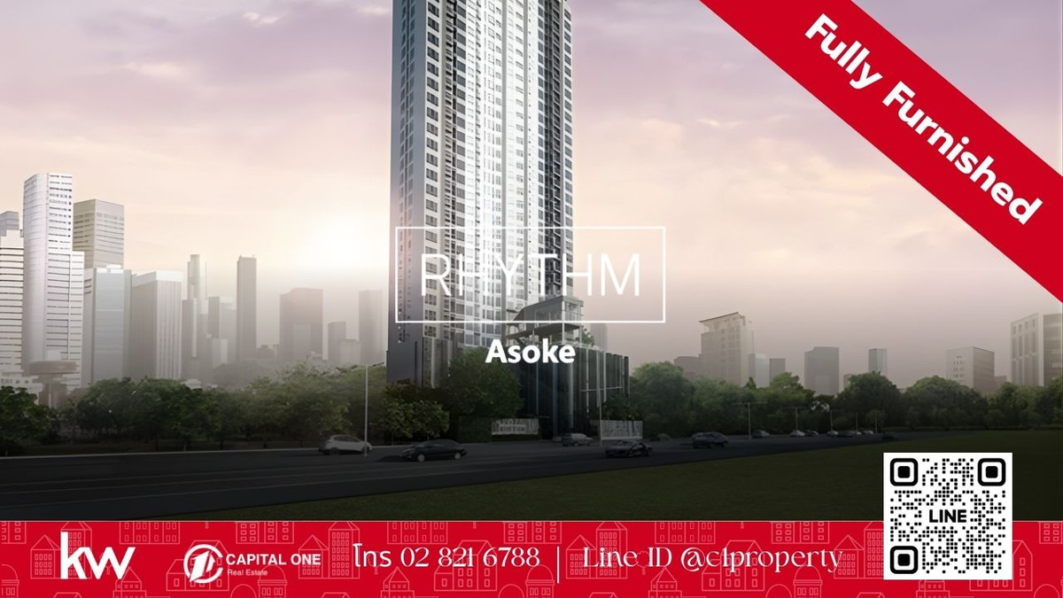 For RentCondoRama9, Petchburi, RCA : 🏙 For rent - Rhythm Asoke 2 bedrooms, 1 bathroom | 41.5 sq m.