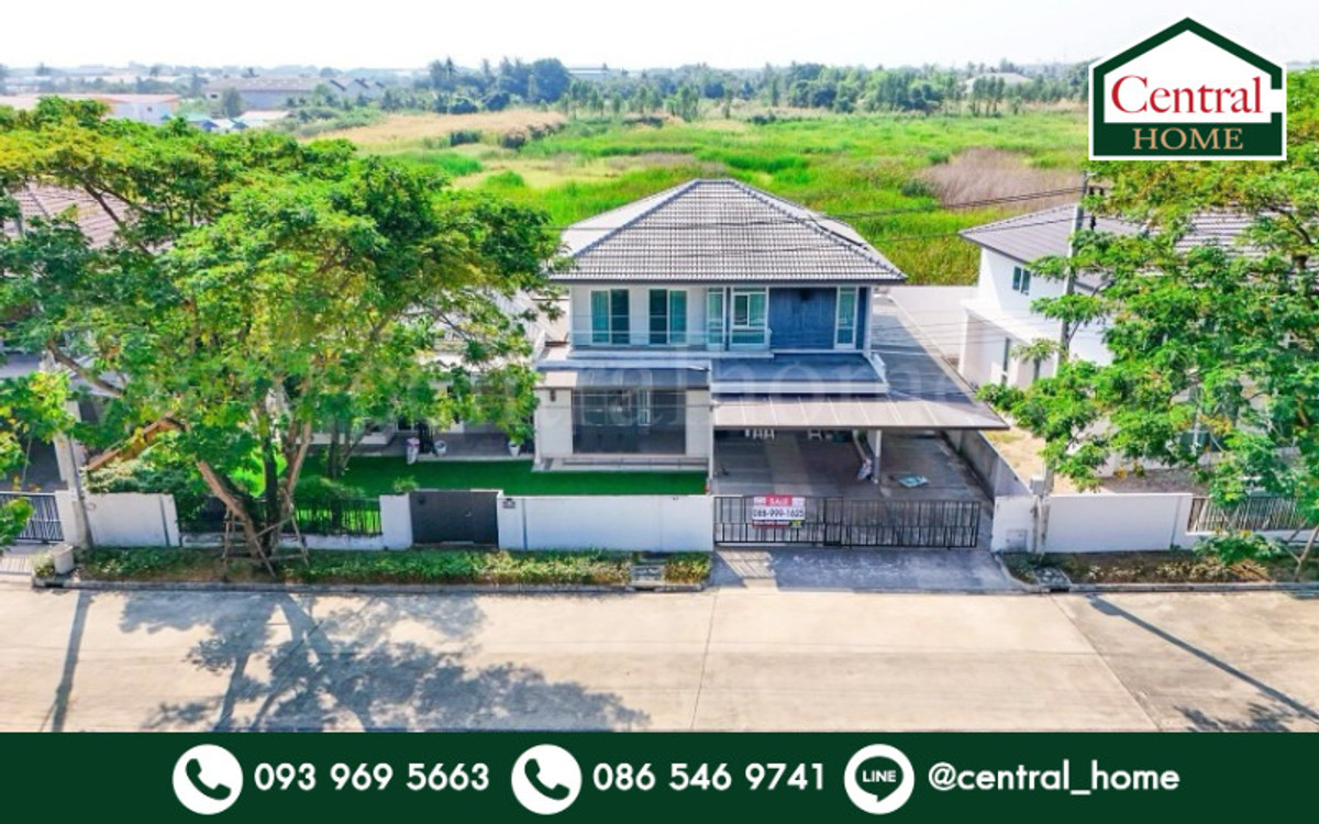 For SaleHouseEakachai, Bang Bon : Single house, Manthana Wongwaen - Bang Bon, lake view, largest type in the project.