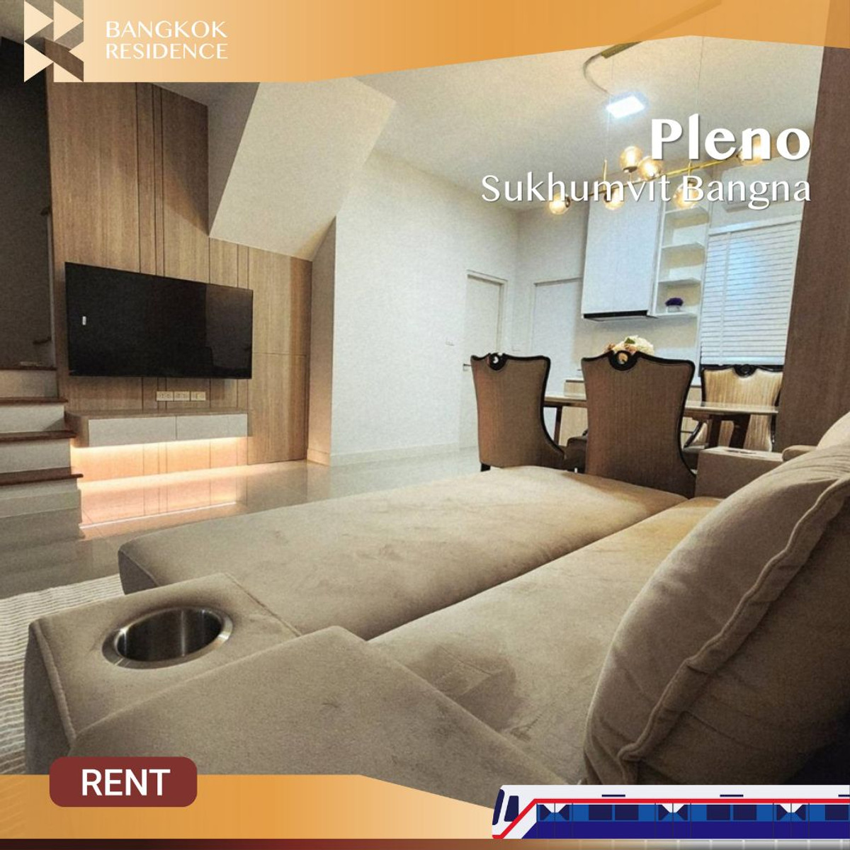 For RentHouseSamut Prakan,Samrong : Pleno Sukhumvit-Bangna 💎 Prime Bang Phli Location, Close to Mega Bangna 