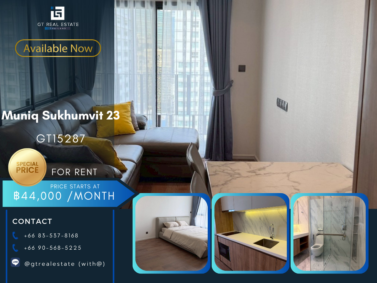 For RentCondoSukhumvit, Asoke, Thonglor : Condo Muniq Sukhumvit 23, convenient travel, has a shuttle, fully furnished, ready to move in.