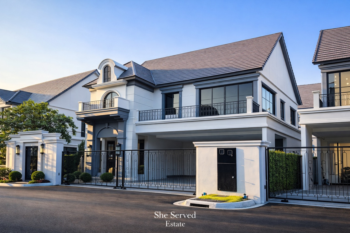 ให้เช่าบ้านเกษตรศาสตร์ รัชโยธิน : ◈ Narasiri Phahol–Watcharapol ◈ 4 Bedrooms 5 Bathrooms • 378 sq.m. • Land 90 sq.wah • Parking for 6 cars • 1 Maid’s room