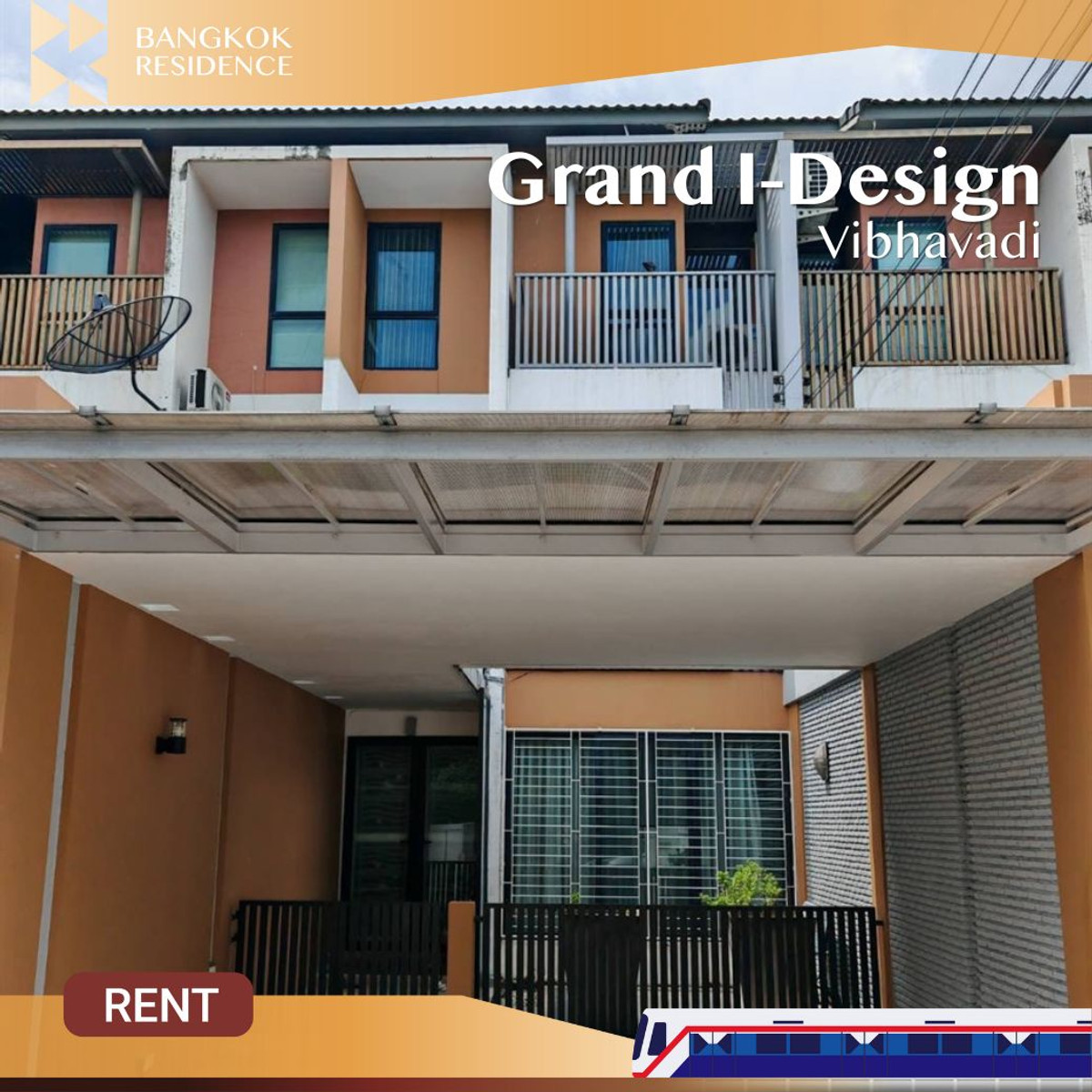 For RentHouseVipawadee, Don Mueang, Lak Si :  Grand I-Design Vibhavadi 🏠 3-Story Townhouse, Spacious & Below Market Rent, ⚡️ Near Don Mueang Airport 
