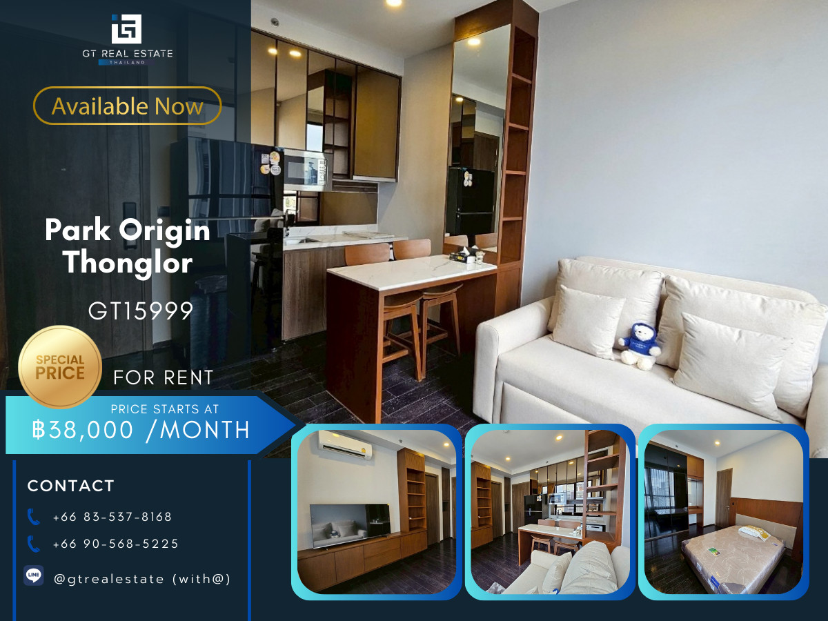 For RentCondoSukhumvit, Asoke, Thonglor : ✨ GT15999 | Condo Park Origin Thonglor, convenient travel, near BTS, has a shuttle, beautifully decorated room, fully furnished, ready to move in!!