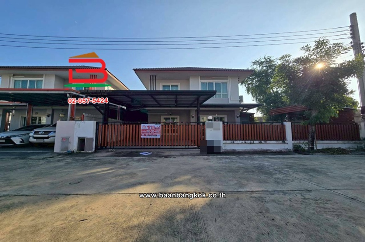 For SaleHouseMin Buri, Romklao : Single house, area 56 sq m, Noantawee Ville 7 Village, Sakuldee-Nongjok Road: Noantawee Ville 7 Sakuldee-Nongjok. Connection Road, Nong Chok Subdistrict, Nong Chok District