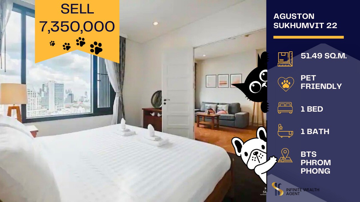 ขายคอนโดสุขุมวิท อโศก ทองหล่อ : 🐾 ที่สุดของคอนโดหรูเลี้ยงสัตว์ได้ ใจกลางสุขุมวิท Living for You & Your Pet | Aguston Sukhumvit 22🏢