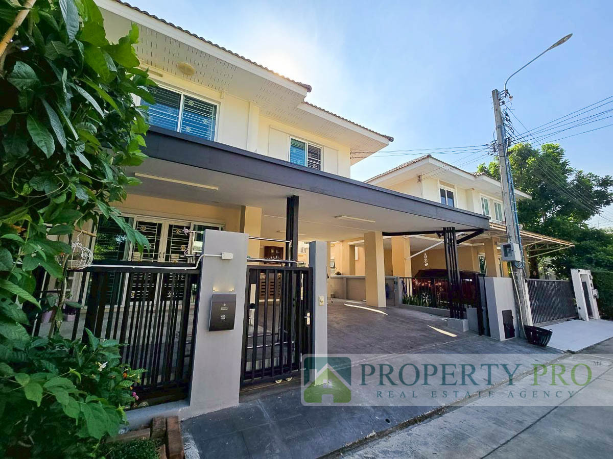 ขายบ้านลาดกระบัง สุวรรณภูมิ : ขาย บ้าน กรองทอง ทรอปิคอล เฉลิมพระเกียรติ ร.9 บ้านเดี่ยว 2 ชั้น 4 ห้องนอน 56 ตรว 200 ตรม หลังริม สภาพดีมาก มีส่วนต่อเติม ใกล้ ประเวศ อ่อนนุช ศรีนครินทร์ สวนหลวง ลาดกระบัง : MJ25S-008