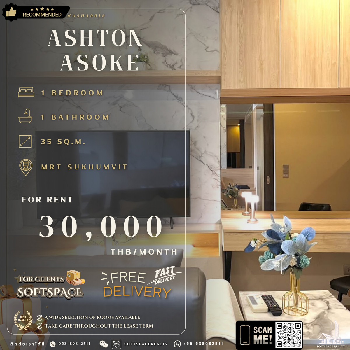 ให้เช่าคอนโดสุขุมวิท อโศก ทองหล่อ : 🤎⭐️ Schedule a Viewing Today! – ASHTON ASOKE 30K - Multiple Units Available ⭐️🤎