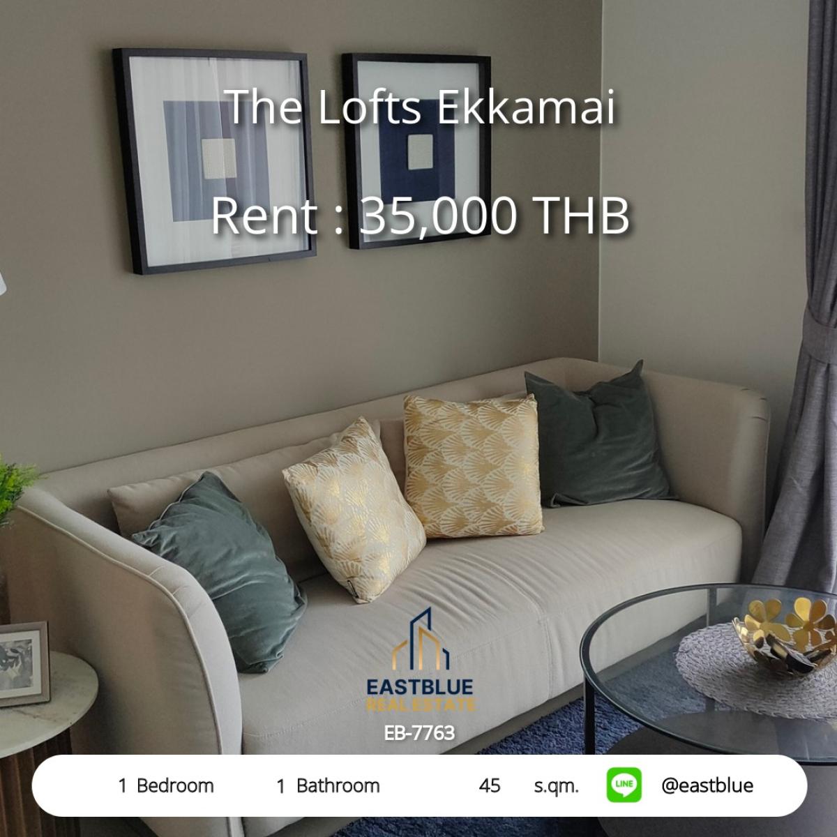 ให้เช่าคอนโดสุขุมวิท อโศก ทองหล่อ : ห้องสวย The Lofts เอกมัย 1 นอน ราคา 35,000 บาท ใกล้ BTS สะดวกสุด! 
สระว่ายน้ำ Infinity, ฟิตเนสครบ พร้อมอยู่ทันที!