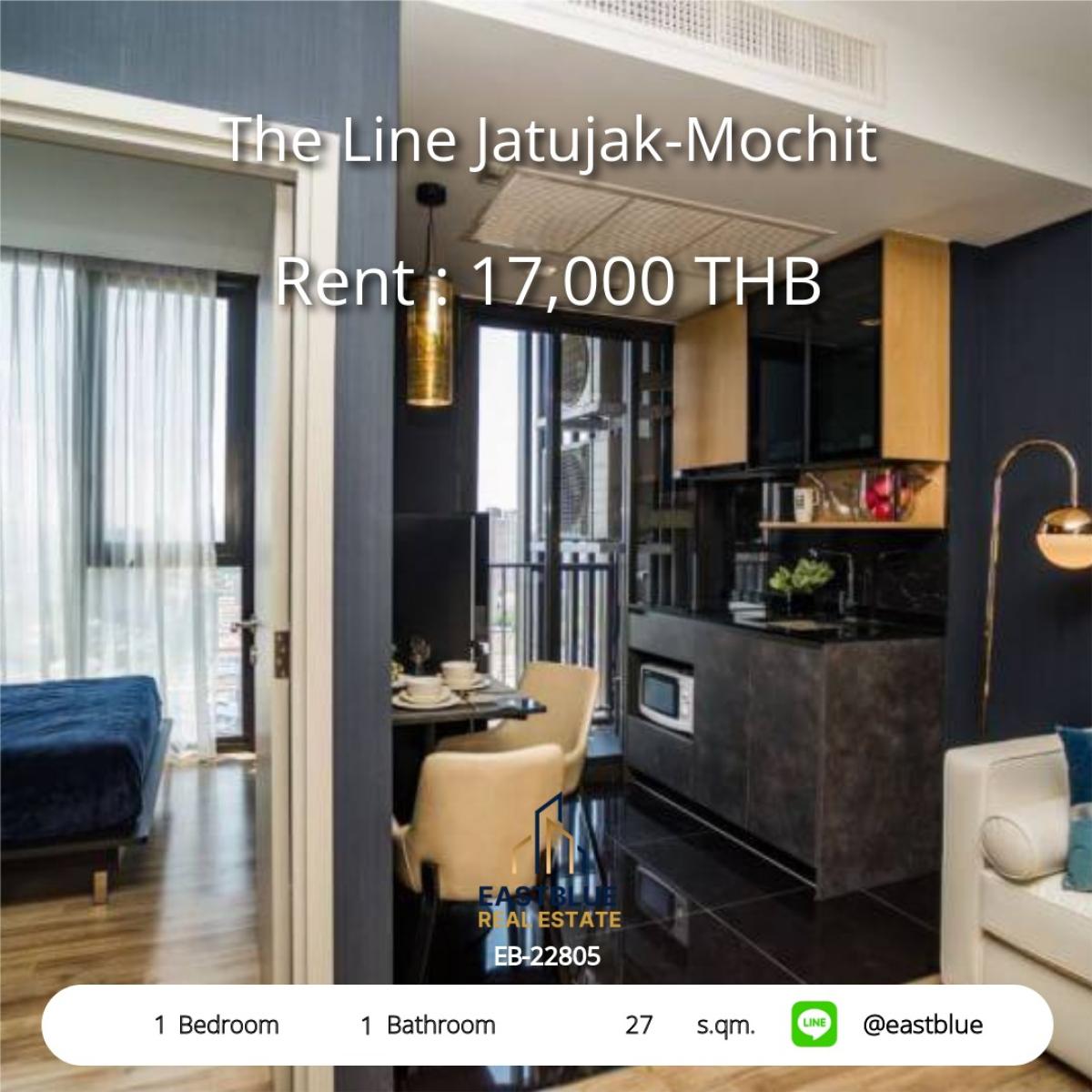 ให้เช่าคอนโดสะพานควาย จตุจักร : เช่าคอนโด The Line จตุจักร-หมอชิต 1 ห้องนอน ใกล้ BTS/MRT 
เพียง 17,000 บาท/เดือน ตอบโจทย์ชีวิตเมืองทันใจ!