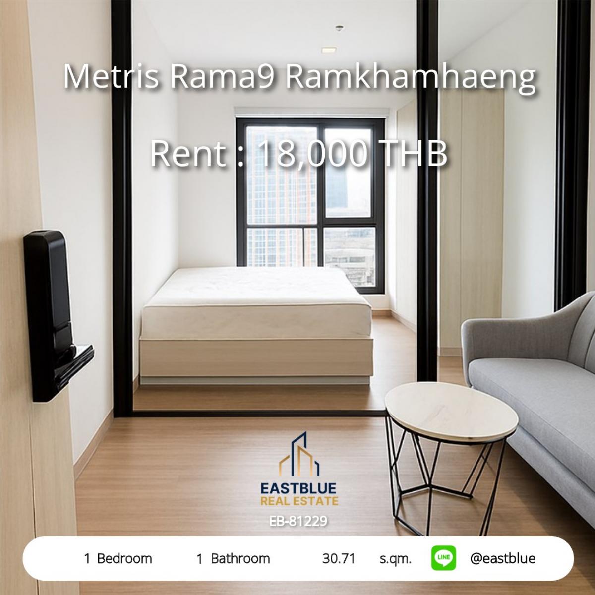 For RentCondoRamkhamhaeng, Hua Mak : Rent a condo Metris Rama9 Ramkhamhaeng 1 bedroom 18,000 baht/month.
Near BTS/MRT Phra Khanong with complete facilities!