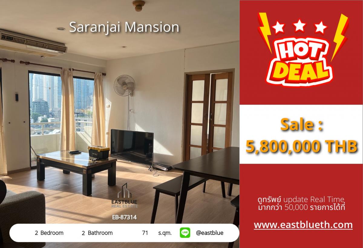 For SaleCondoSukhumvit, Asoke, Thonglor : 2-bedroom condo in the heart of Nana, 71 sqm, only 5.8 million!

Saranjai Mansion ready to move in, convenient for all travel!