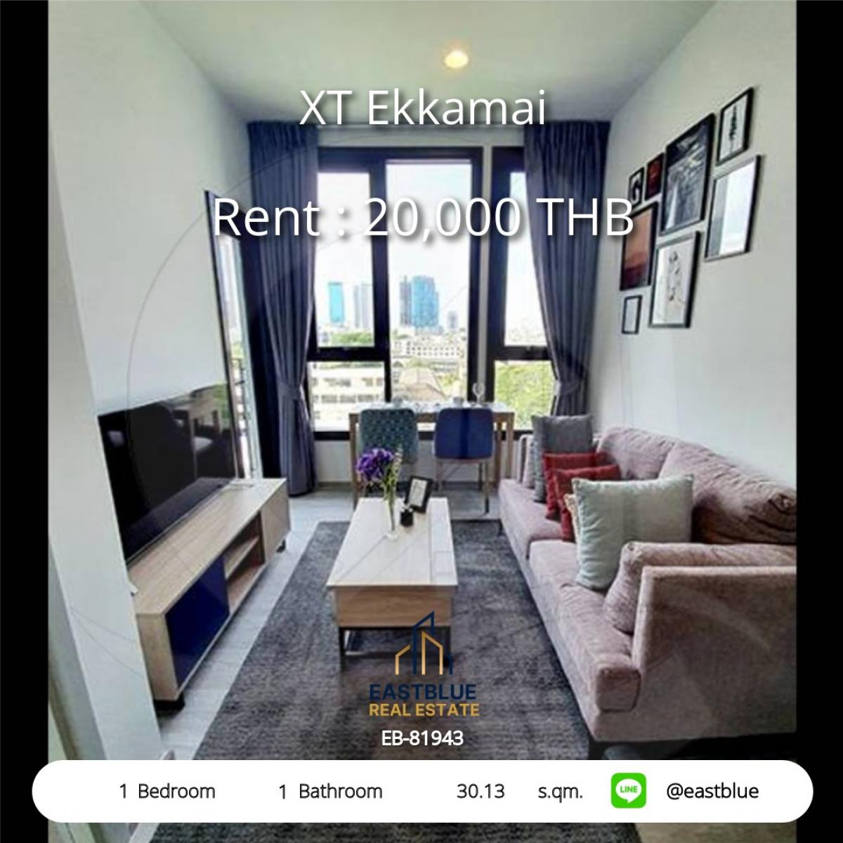 ให้เช่าคอนโดสุขุมวิท อโศก ทองหล่อ : 28/01/2026, เช่าคอนโด XT เอกมัย 1 ห้องนอน ใกล้ BTS เริ่ม 20,000 บ./ด. 
ชีวิตใกล้เมือง พร้อมสิ่งอำนวยความสะดวกครบครัน!