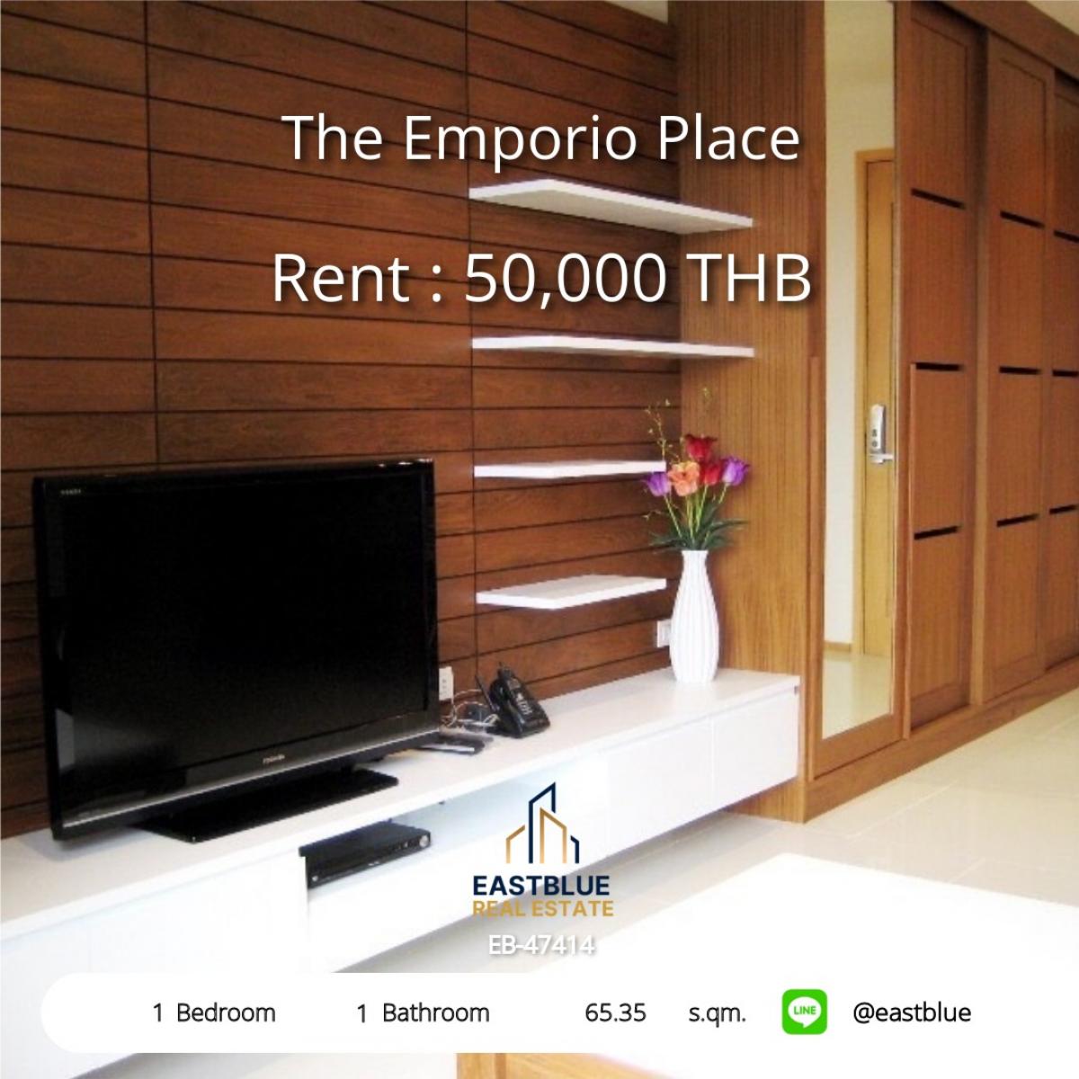 For RentCondoSukhumvit, Asoke, Thonglor : Luxurious in the heart of Phrom Phong! The Emporio Place 1 bedroom 50,000 baht
Close to BTS Phrom Phong, swimming pool, fitness, sauna, complete!