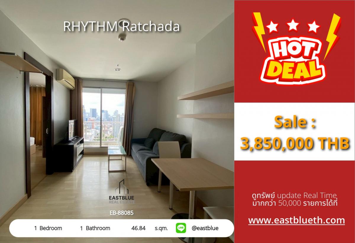For SaleCondoRatchadapisek, Huaikwang, Suttisan : Luxury 1-bedroom condo RHYTHM Ratchada near MRT - Special price only 3.85 million!
With swimming pool, fitness center, and complete amenities!
