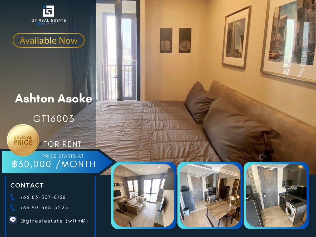 ให้เช่าคอนโดสุขุมวิท อโศก ทองหล่อ : ✨ GT16003 |  คอนโด Ashton Asoke เดินทางสะดวก ใกล้รถไฟฟ้าบีทีเอส มีรถรับส่ง ห้องสวย เฟอร์นิเจอร์ครบ พร้อมอยู่!!