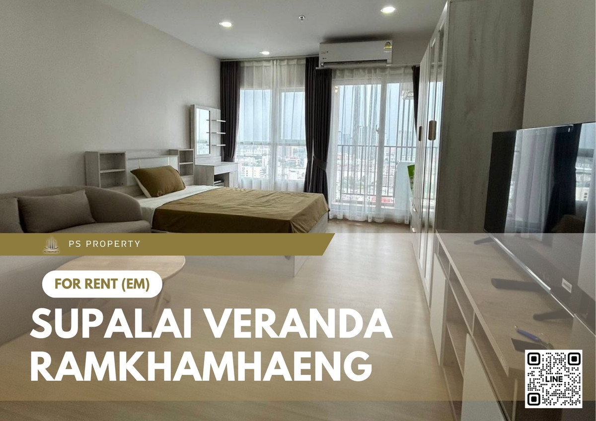 For RentCondoRamkhamhaeng, Hua Mak : For Rent 🔥 Supalai Veranda Ramkhamhaeng 🔥 Fully furnished with appliances. Near MRT Orange Line.