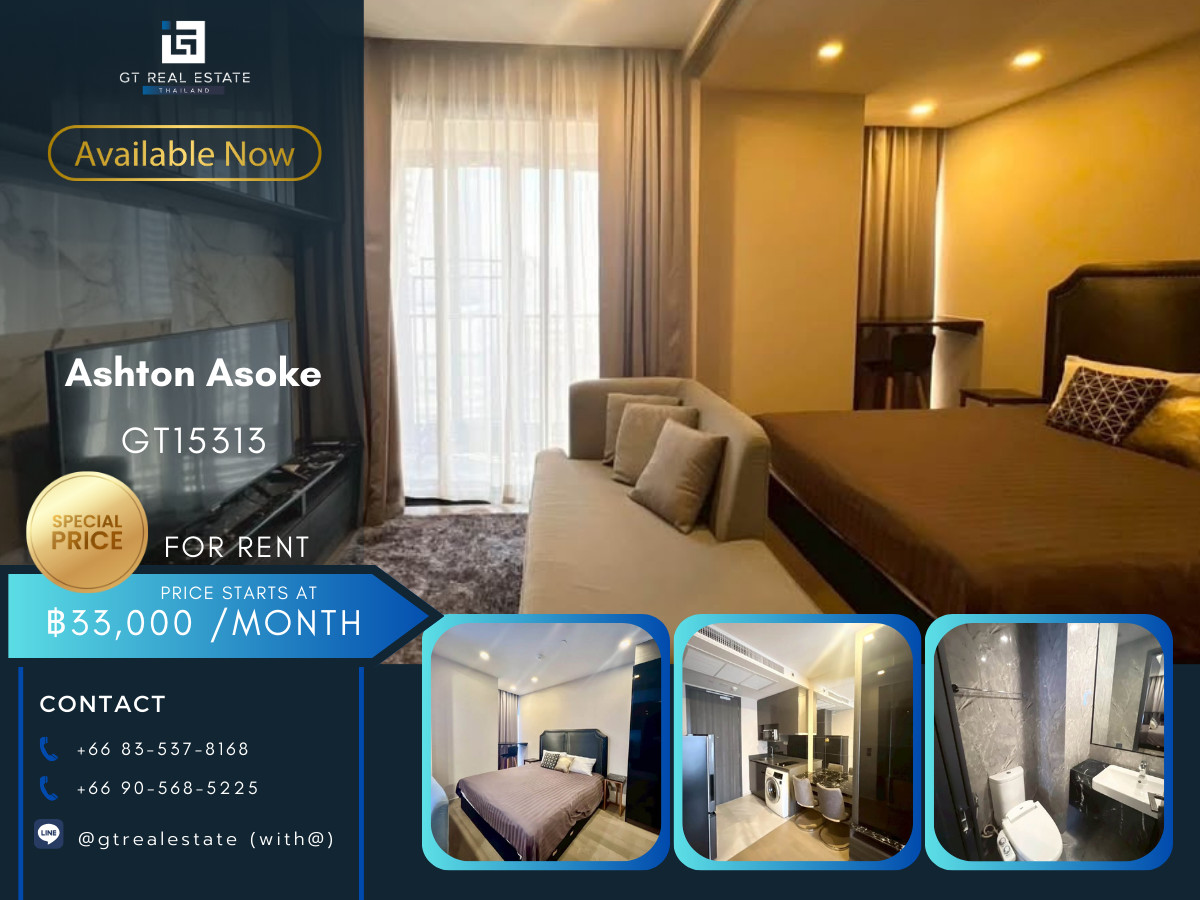 For RentCondoSukhumvit, Asoke, Thonglor : Ashton Asoke Condo, convenient travel, close to BTS, there is a shuttle, beautiful room, fully furnished, ready to move in!!