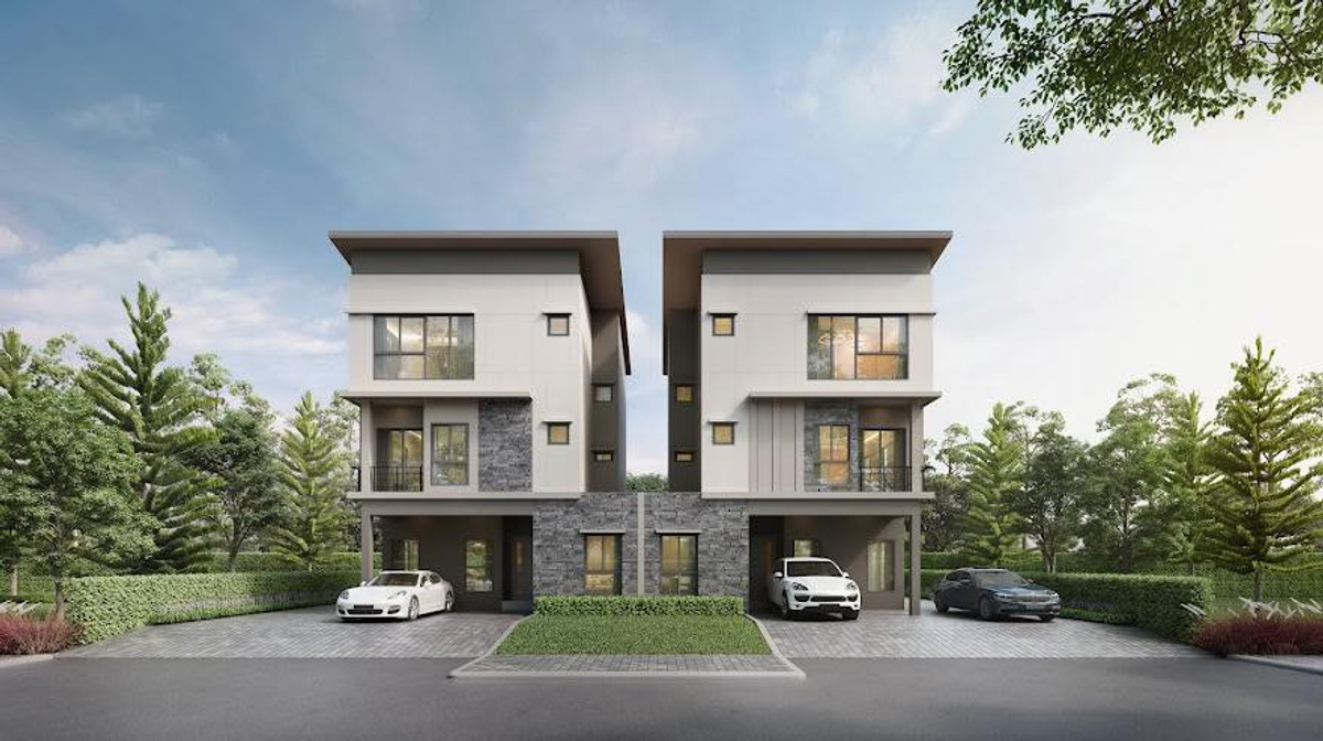 For RentHousePattanakan, Srinakarin : Townhouse for rent 📍 Baan Klang Muang The Edition Rama 9-Krungthep Kreetha 📍 4 bedrooms, 4 bathrooms, fully furnished and equipped with appliances.