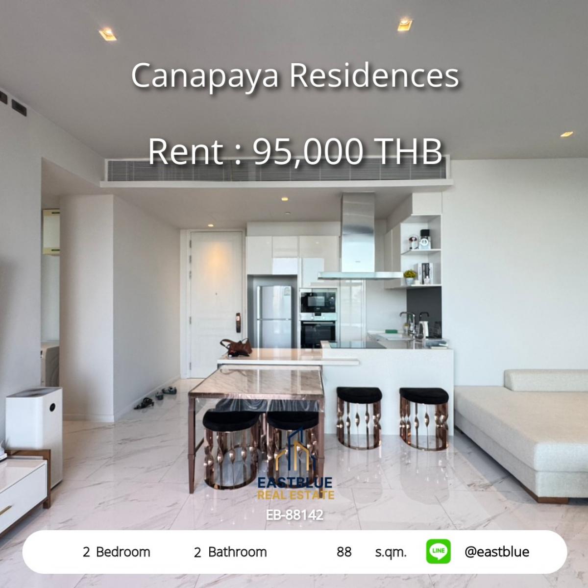 For RentCondoRama3 (Riverside),Satupadit : Rent a luxury condo with 2 bedrooms and 2 bathrooms at Canapaya Residences
near BTS Chong Nonsi for 95,000 THB/month!