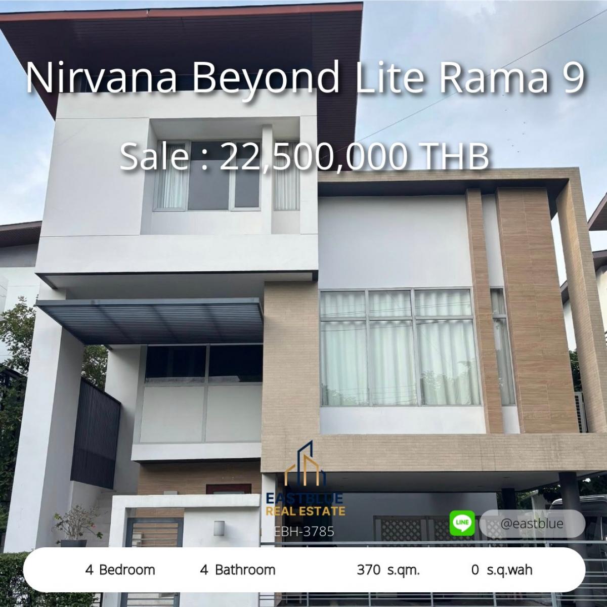 For SaleHousePattanakan, Srinakarin : Luxury house, 4 bedrooms, 4 bathrooms, Nirvana Beyond Lite Rama 9. Width area 370 sq m. Price starts at 22.5 million baht, ready to rent 75,000 baht/month.