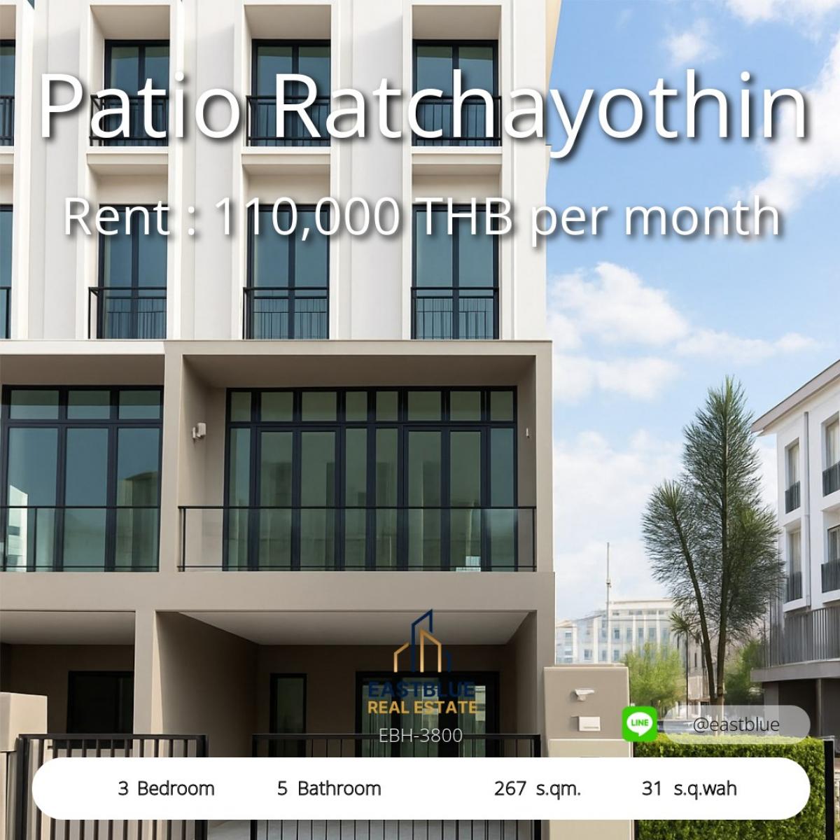 For RentTownhomeKasetsart, Ratchayothin : 4-storey detached house with private garden Heart of Ratchayothin Rent or buy, start a luxurious life In a convenient location near BTS