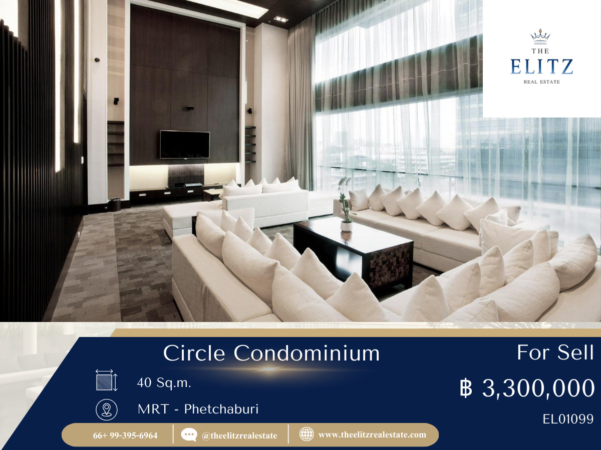 For SaleCondoRama9, Petchburi, RCA : ✨ Panoramic city view, Circle Condominium, new innovative condo, spacious room, complete functions 💕