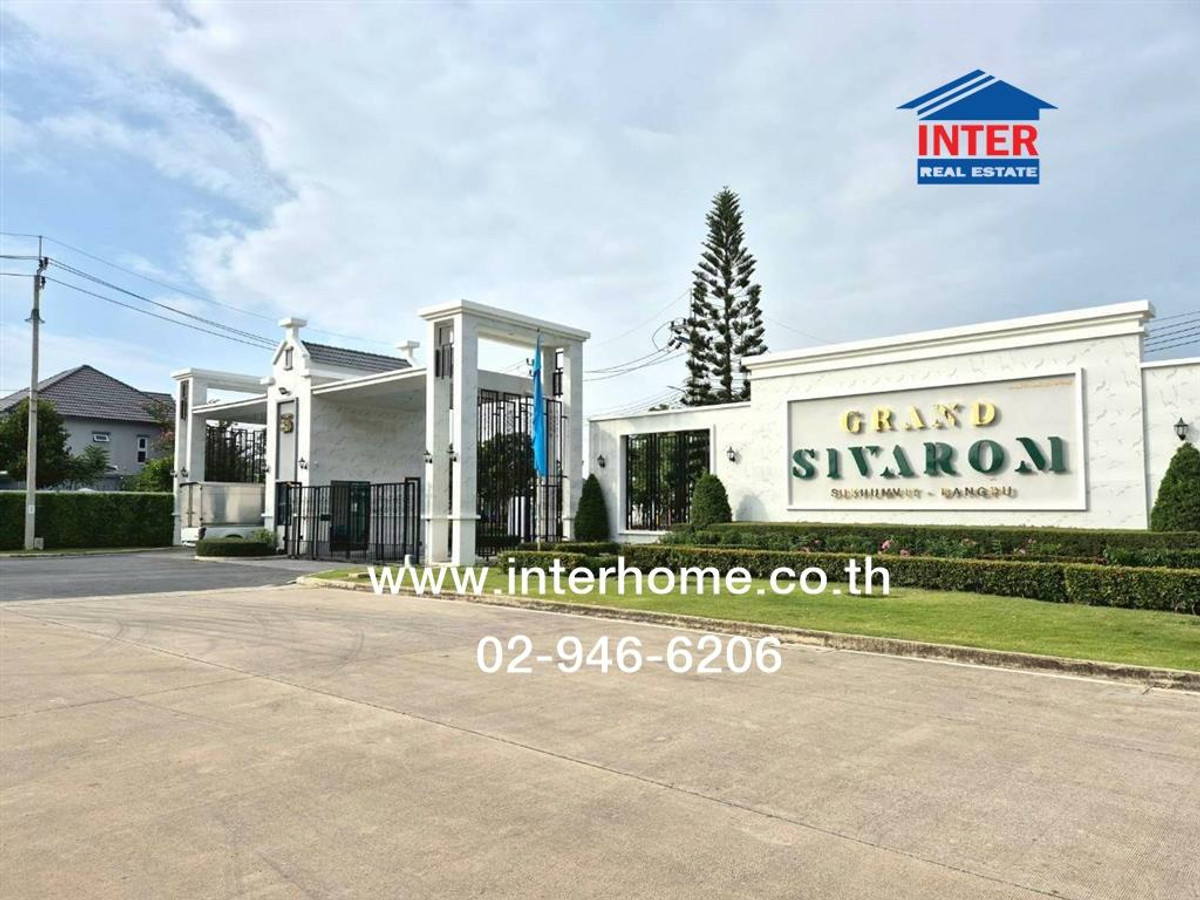 For SaleHouseSamut Prakan,Samrong : 2-story detached house, 72.5 sq m, Grand Siwarom Village. Sukhumvit-Bang Pu Near Bang Pu Industrial Estate Opposite the court prosecutor's office Mueang Samut Prakan, Samut Prakan