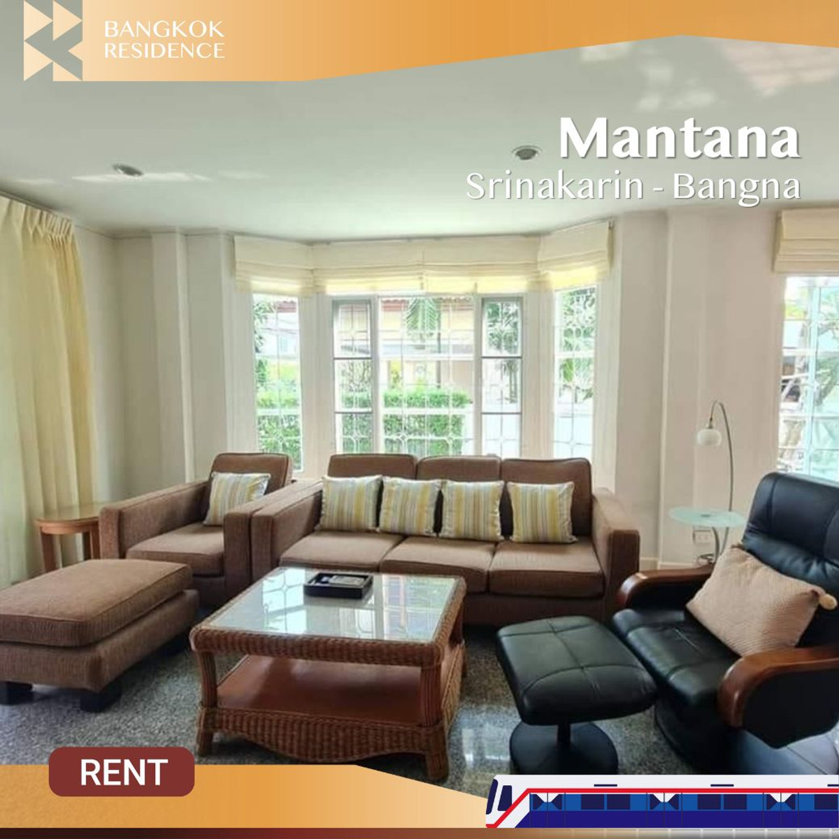 ให้เช่าบ้านบางนา แบริ่ง ลาซาล :  Mantana Srinakarin - Bangna 🏠 บ้านเดี่ยว ทำเลเด่น พร้อมเฟอร์ & เครื่องใช้ไฟฟ้าครบ 🛋️ 