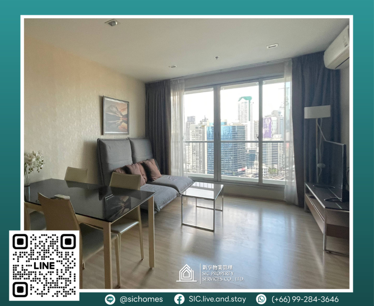 For RentCondoSathorn, Narathiwat : For rent ✨Rhythm Sathorn ✨1 bedroom, size 50 sq m, fully furnished, has bathtub🛁, near BTS Saphan Taksin 🚅