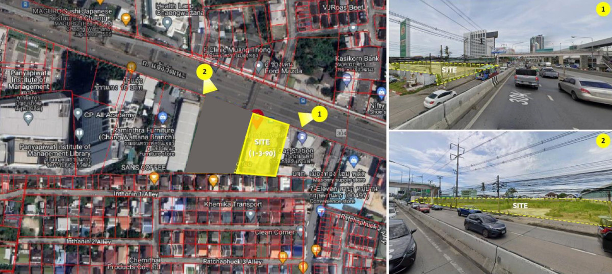 For SaleLandChaengwatana, Muangthong : Land for sale with high potential Next to Chaengwattana - Pak Kret Road, Nonthaburi.