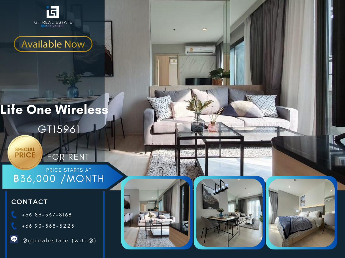 ให้เช่าคอนโดวิทยุ ชิดลม หลังสวน : ✨ GT15961 |  คอนโด Life One Wireless เดินทางสะดวก ใกล้รถไฟฟ้าบีทีเอส มีรถรับส่ง ห้องสวย เฟอร์นิเจอร์ครบ พร้อมอยู่!!