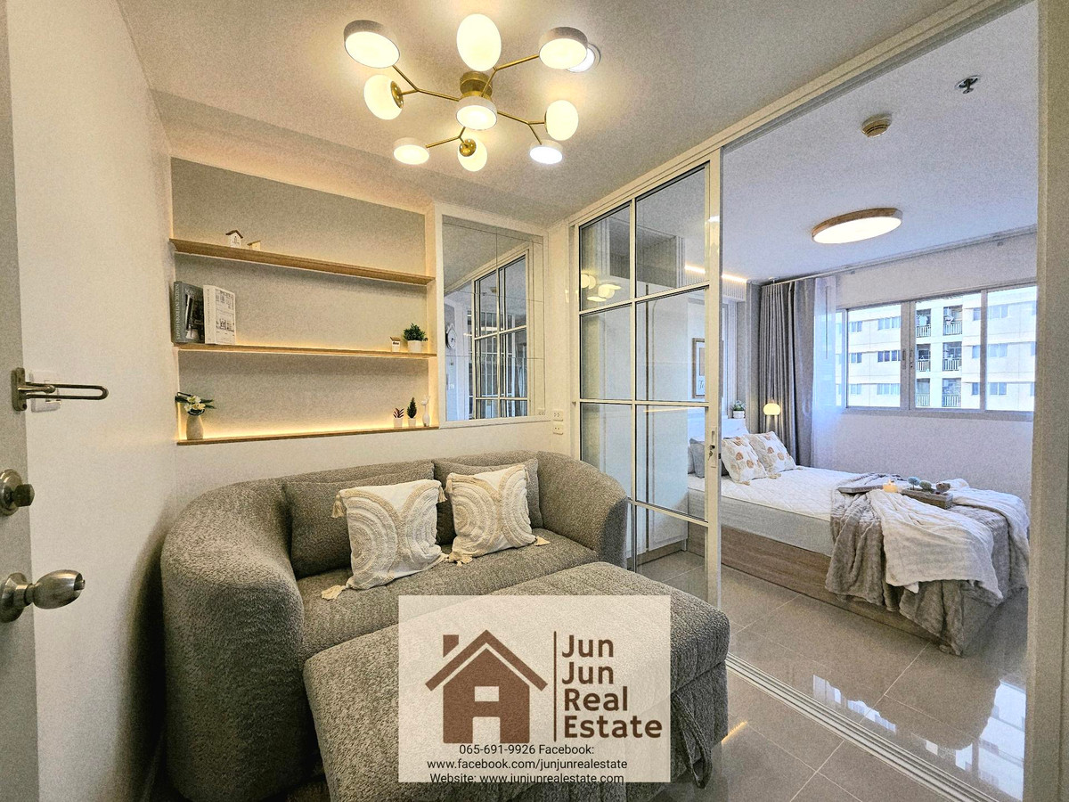 ขายคอนโดนวมินทร์ รามอินทรา : ใหม่ยกห้อง+แอร์ใหม่ 1.26ล้าน ลุมพินีคอนโดทาวน์ นวมินทร์ รามอินทรา ห้องรีโนเวทใหม่ 22.28ตร.ม.ชั้น7 ตึกD 