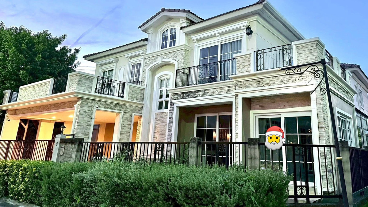 For RentHouseKaset Nawamin,Ladplakao : 🏠 Single house for rent, corner plot, Grandio Lat Phrao - Kaset Nawamin project, 3 bedrooms, 4 bathrooms, open front of the house, garden view, high privacy. Original model house, decorated with built-ins throughout, very beautiful condition, ready to mov