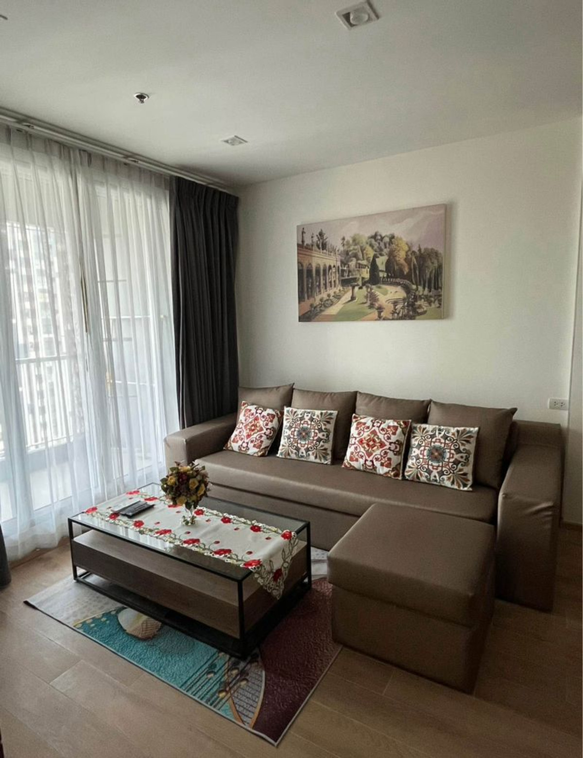 For RentCondoOnnut, Udomsuk : Condo for rent, Rhythm Sukhumvit 50, near BTS On Nut, corner room, size 65.87 square meters, 2 bedrooms, 28th floor, ready to move in, Phra Khanong Subdistrict, Khlong Toei District, Bangkok