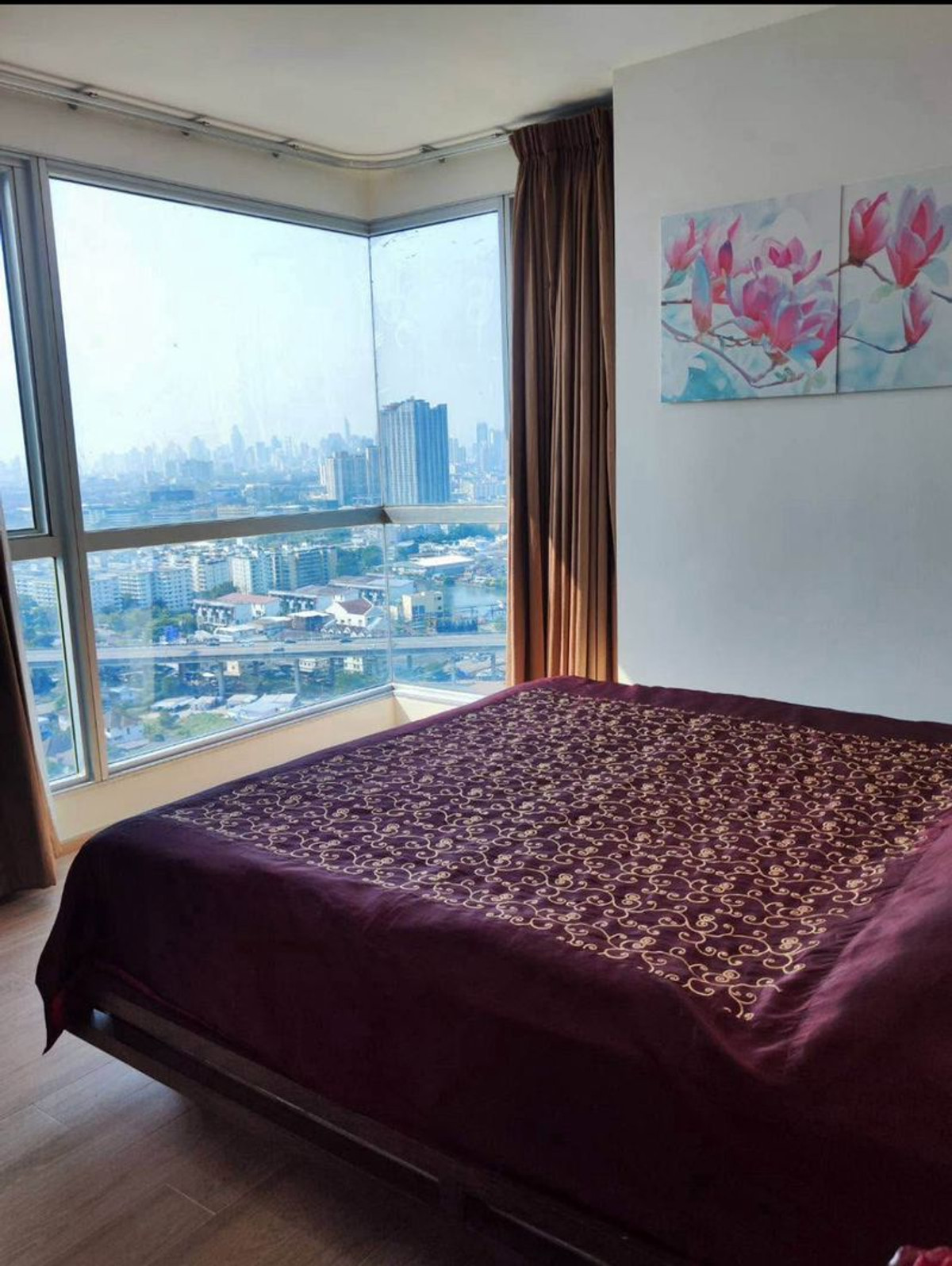 For RentCondoOnnut, Udomsuk : Condo for rent, Rhythm Sukhumvit 50, near BTS On Nut, corner room, size 65.87 square meters, 2 bedrooms, 28th floor, ready to move in, Phra Khanong Subdistrict, Khlong Toei District, Bangkok