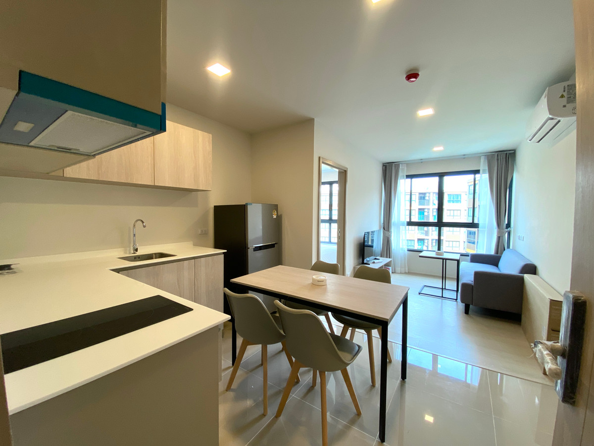 For RentCondoRamkhamhaeng, Hua Mak : Dcondo Calm Ramkhamhaeng 40, size 45.50 sq m, 2 bedrooms, new room, available to move in.
