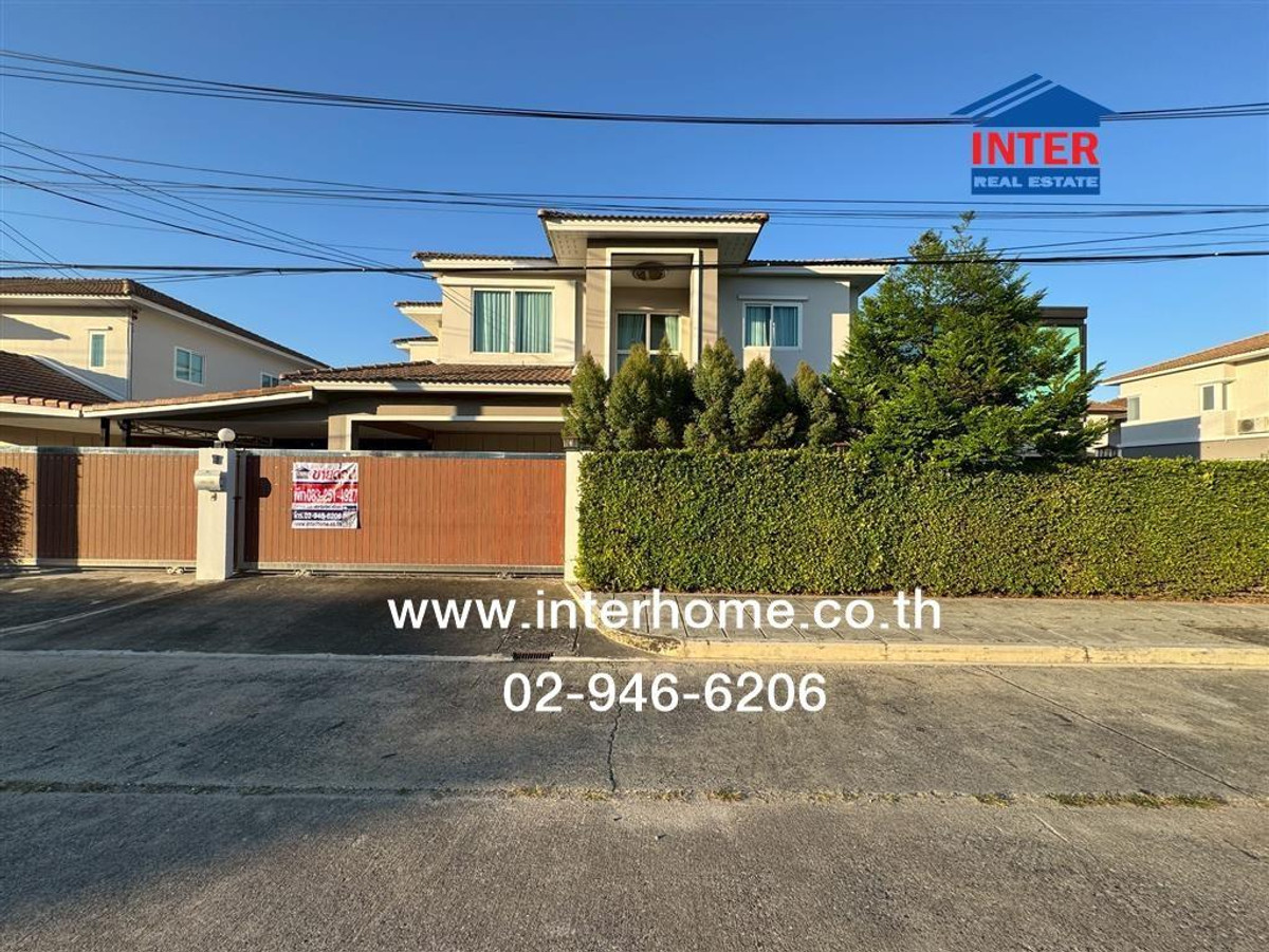 For SaleHouseMin Buri, Romklao : 2-story detached house, 130.1 sq m, KC Natural Ville Village, Romklao 11, near Kasem Bundit University. Soi Romklao 11, Romklao Road, Minburi District, Bangkok